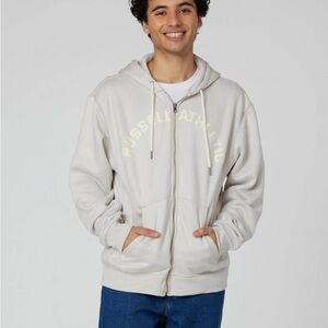 Russell Athletic Men's Cream Zip-Up Hoodie